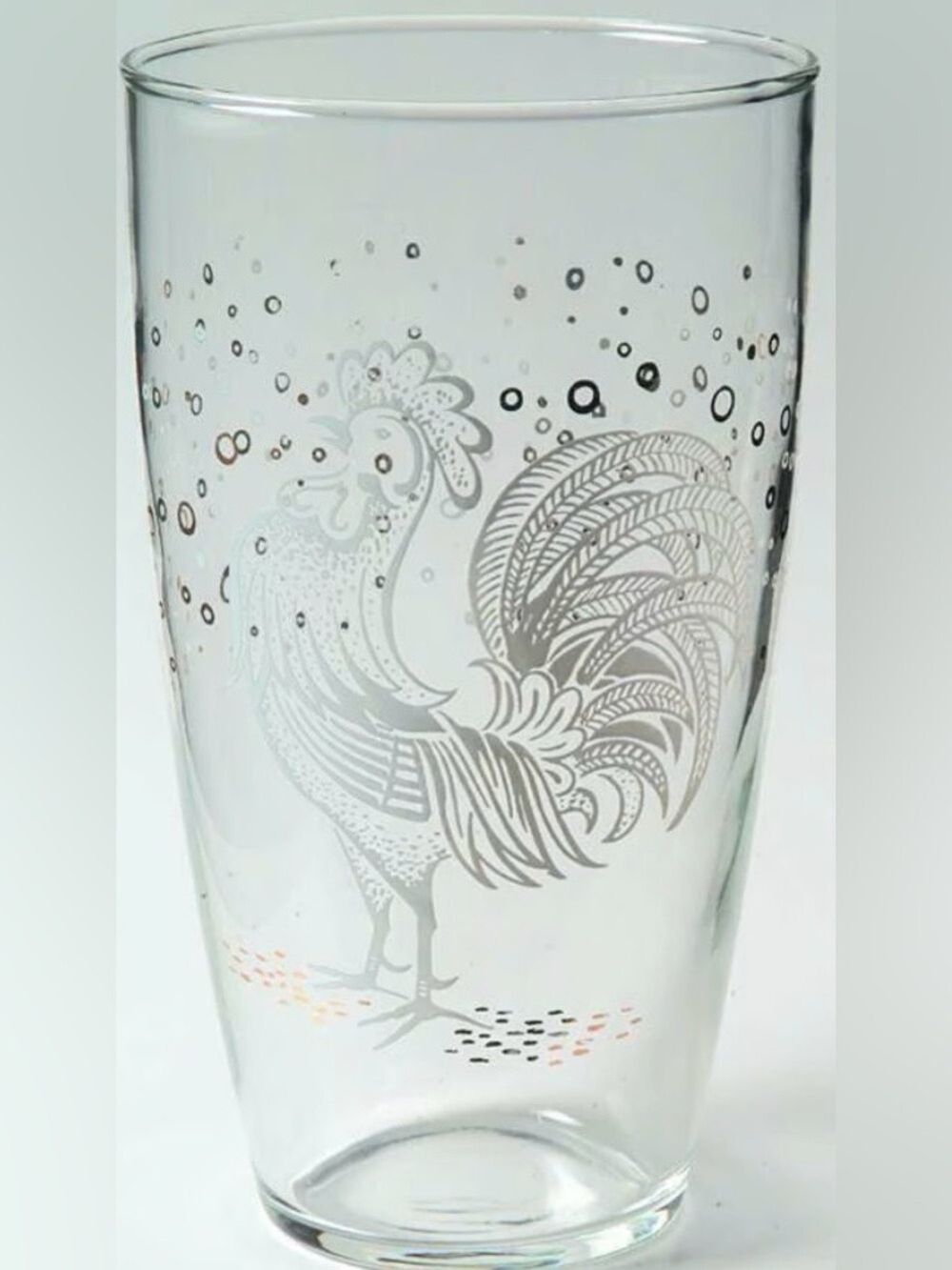 Vintage Libbey Glass Company Chanticleer Cocktail Shaker No Lid Rooster & Circle